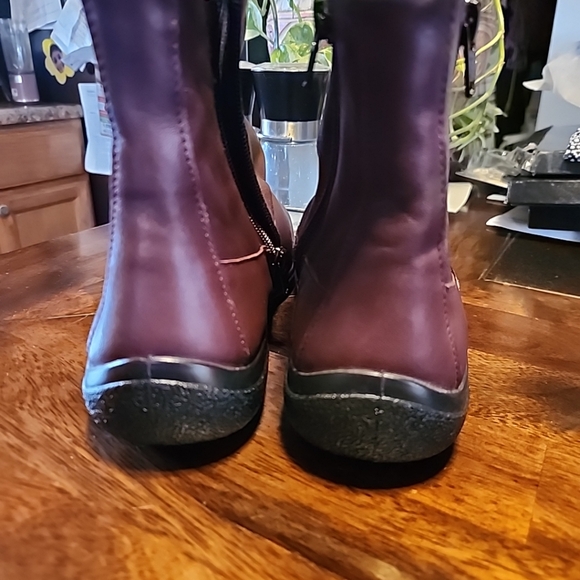 Hotter Whisper Red Leather Slouch Ankle Boots Sz US 9.5 UK 7.5 Dual Zip - Picture 3 of 5